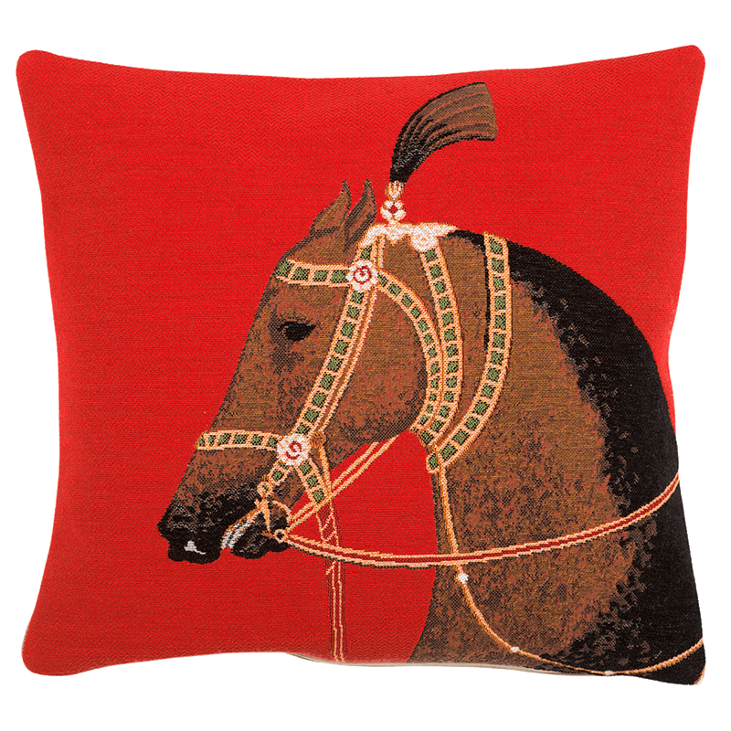 Kesar cushion, inspiration, travel, horse, India - Jules Pansu