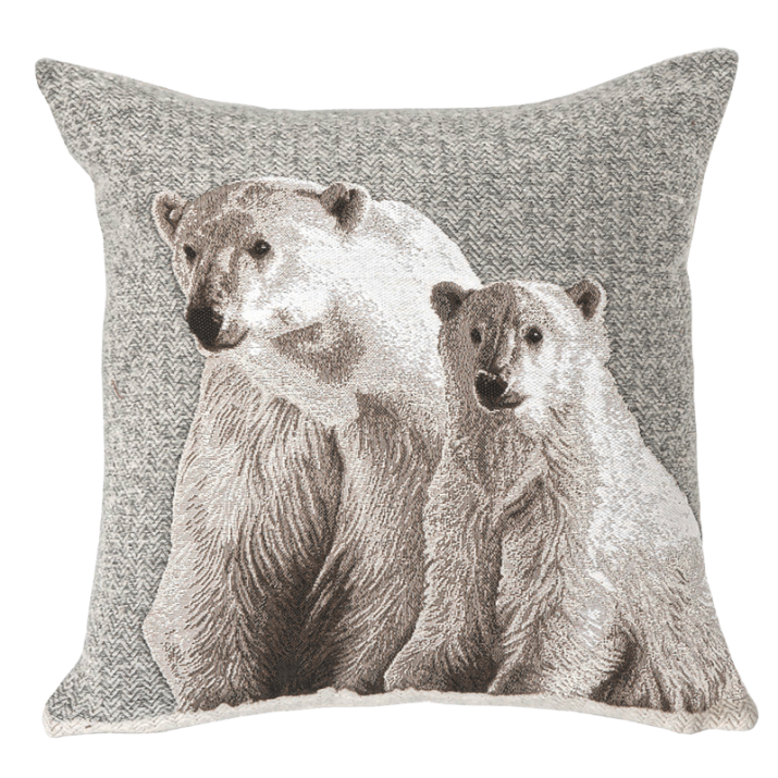 Coussin Ours polaire, montagne, neige, glacier, blanc - Jules Pansu