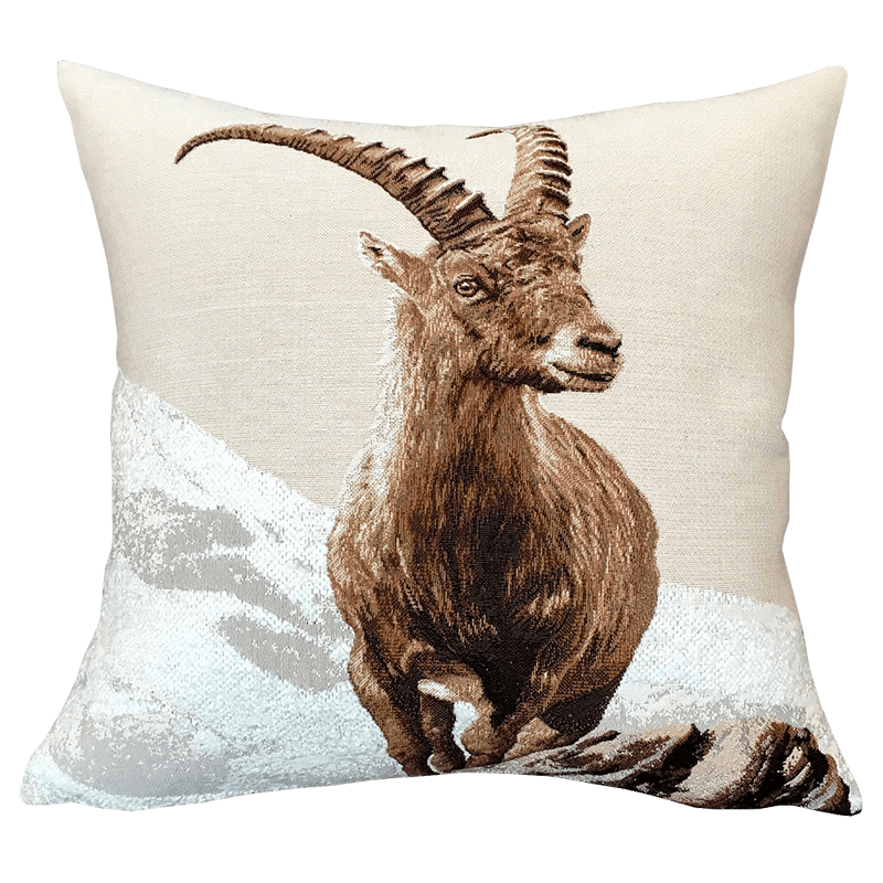 Mont blanc cushion, mountain, snow, brown  - Jules Pansu