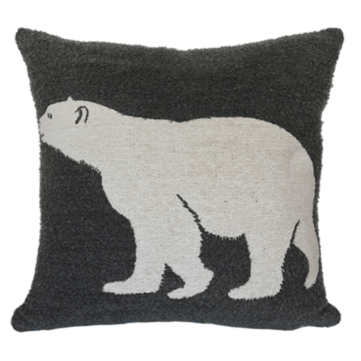 Polar bear cushion, Kantaa, chalet, white snow - Jules Pansu
