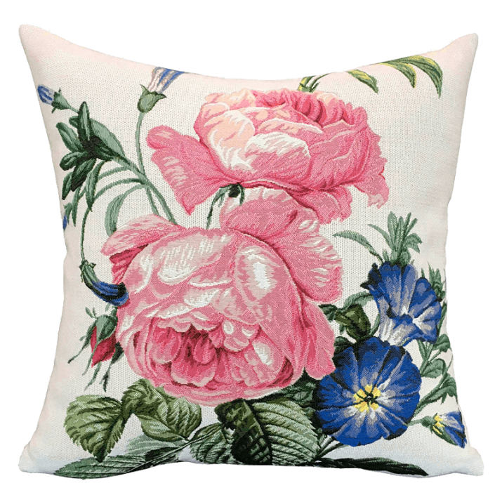 Coussin fleur Rosier Bourbon - Jules Pansu