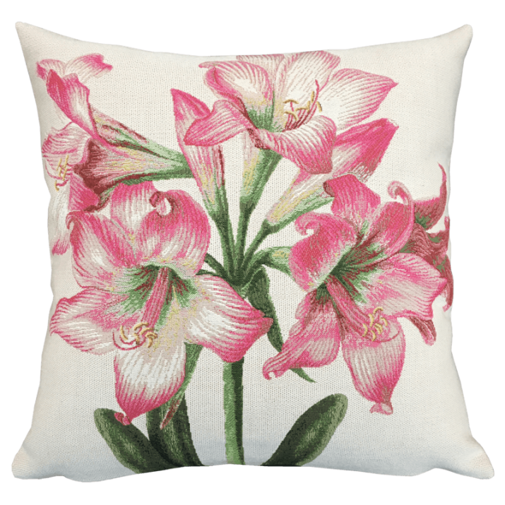 Coussin fleur Amaryllis, rose - Jules Pansu