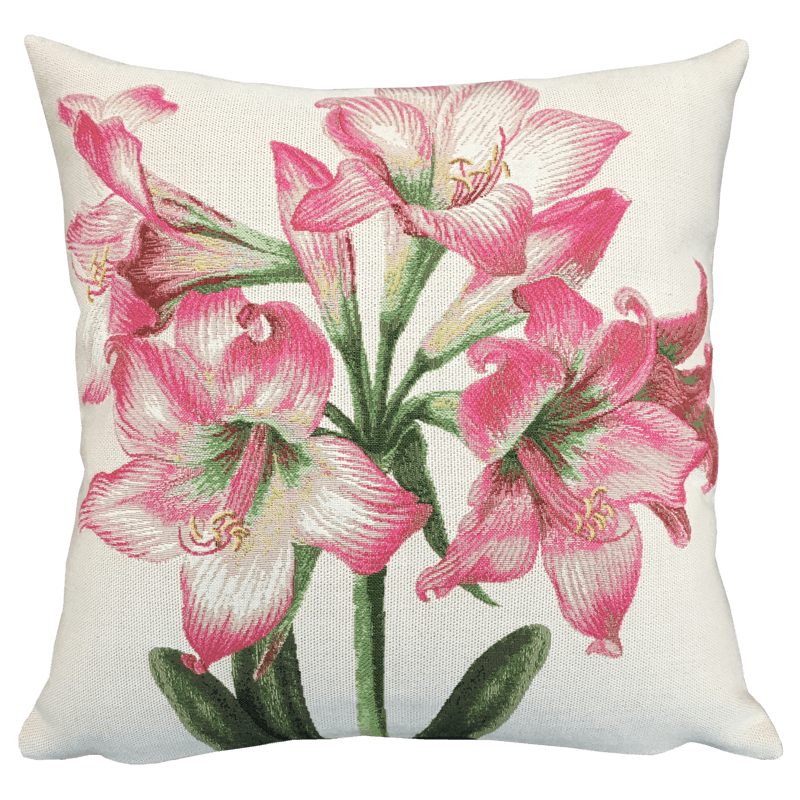 Coussin fleur Amaryllis, rose - Jules Pansu
