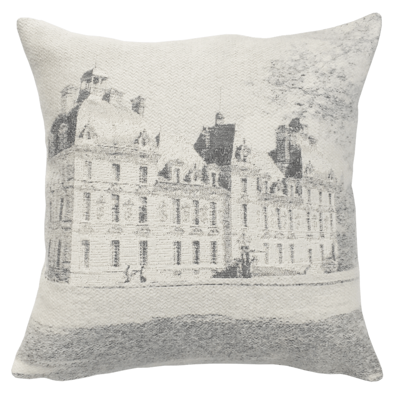 Coussin carré patrimoine, chateaux,  Douceur à Cheverny - Jules Pansu