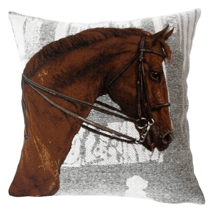 Woven cushion haras white - Jules Pansu