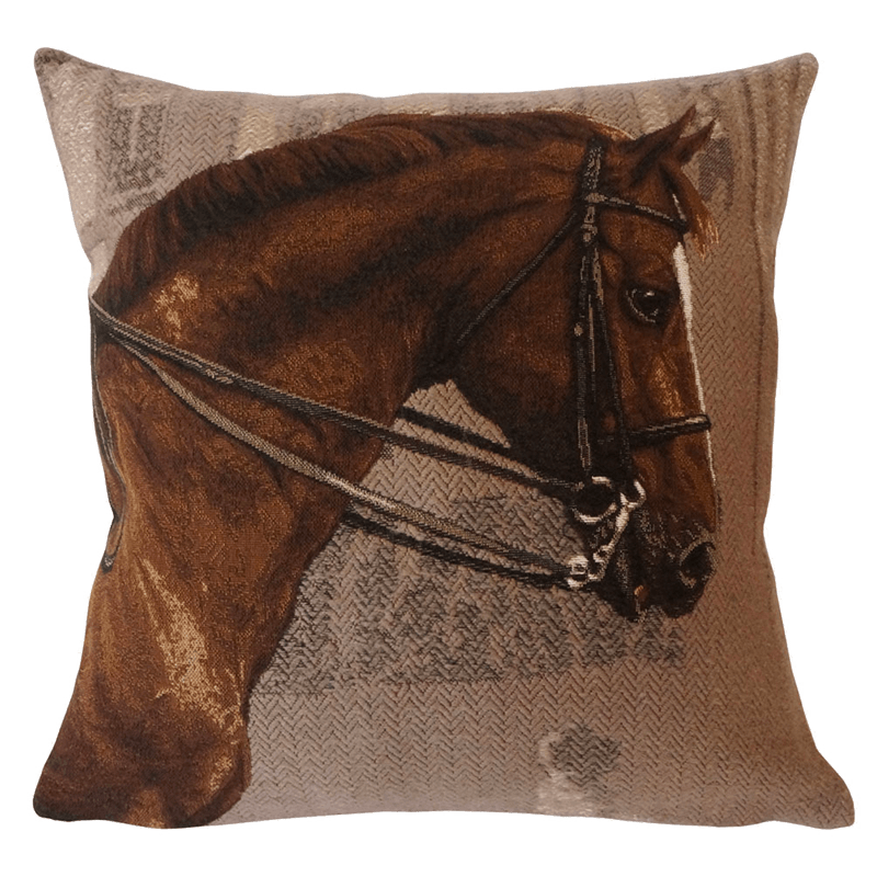 Woven cushion haras taupe - Jules Pansu