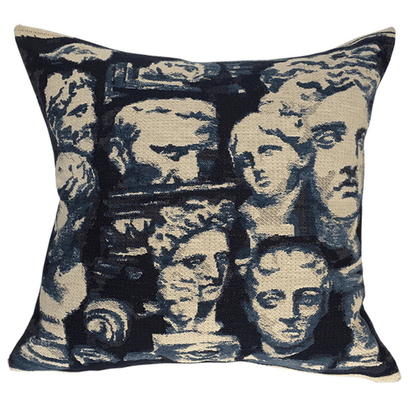 Ancient greek blue cushion, face, bust, greece, ancient rome - Jules Pansu