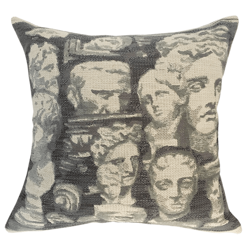Ancient greek grey cushion, face, bust, greece, ancient rome - Jules Pansu