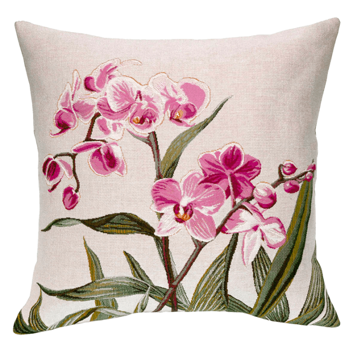 Coussin fleuri Orchidée - Décoration intérieur - Jules Pansu