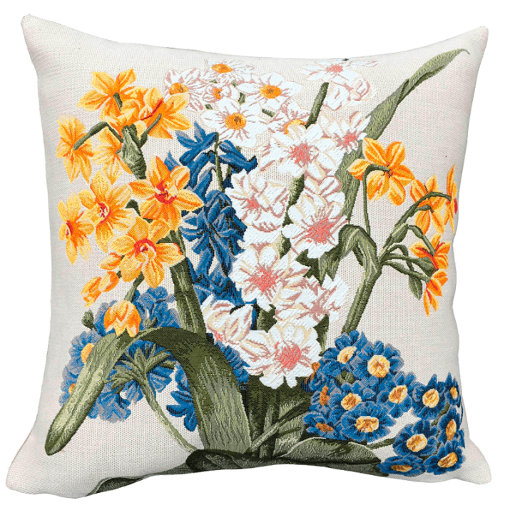 Coussin fleurs Primevères et Narcisses - Jules Pansu