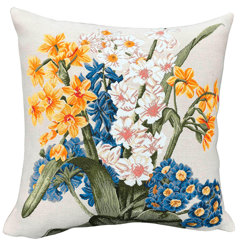 Coussin fleurs Primevères et Narcisses - Jules Pansu