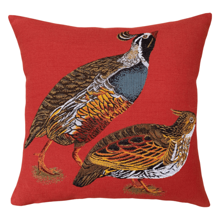 Colins Huppés red Muffin cushion, countryside, hunting relay - Jules Pansu