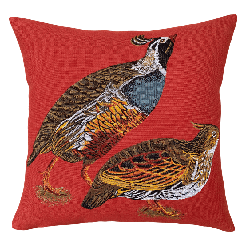 Colins Huppés red Muffin cushion, countryside, hunting relay - Jules Pansu