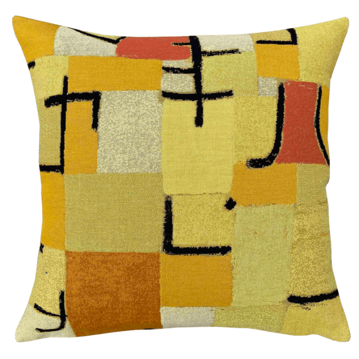 Paul Klee artist cushion Signs in yellow - Jules Pansu - museum shop - Paul Klee Centre