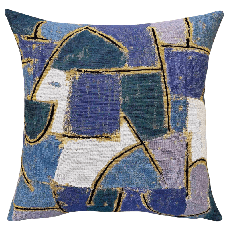 Coussin artiste Paul Klee Blue Night - tapisserie jacquard - Jules Pansu - Centre Paul Klee