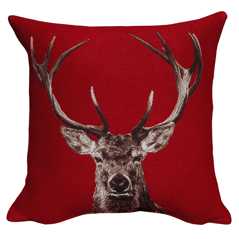 Sleeping wood red, cushion, winter, design, deco, minimalist - Jules Pansu