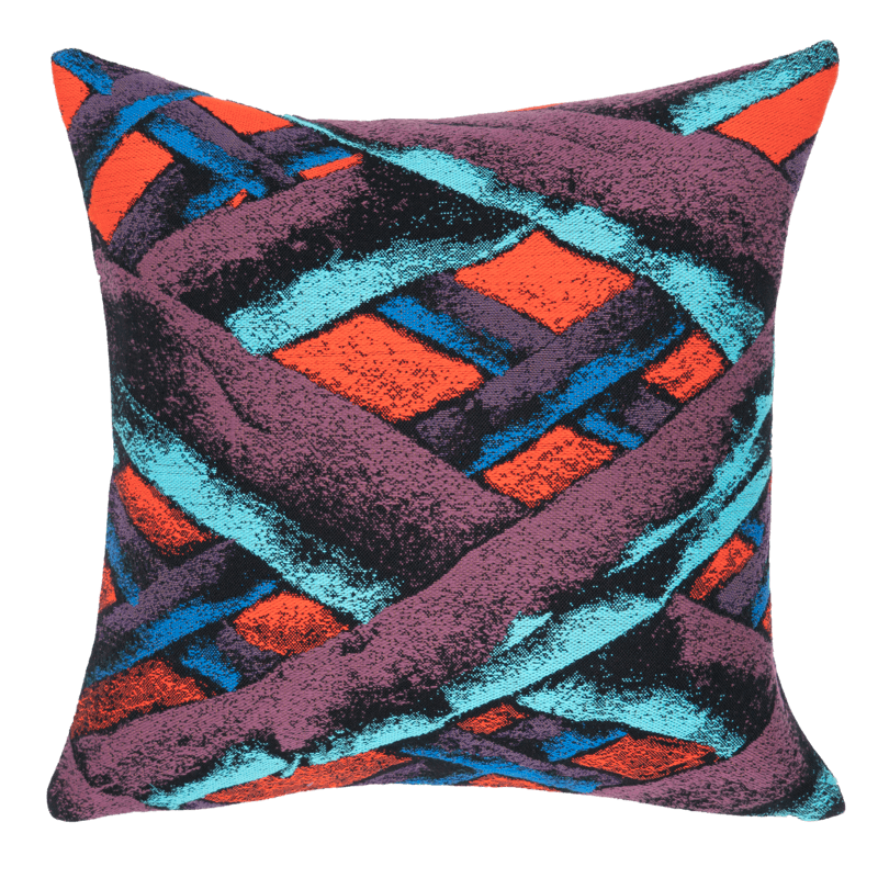 Coussin Julien Colombier Cross Wood - Jules Pansu - tissage jacquard tapisserie