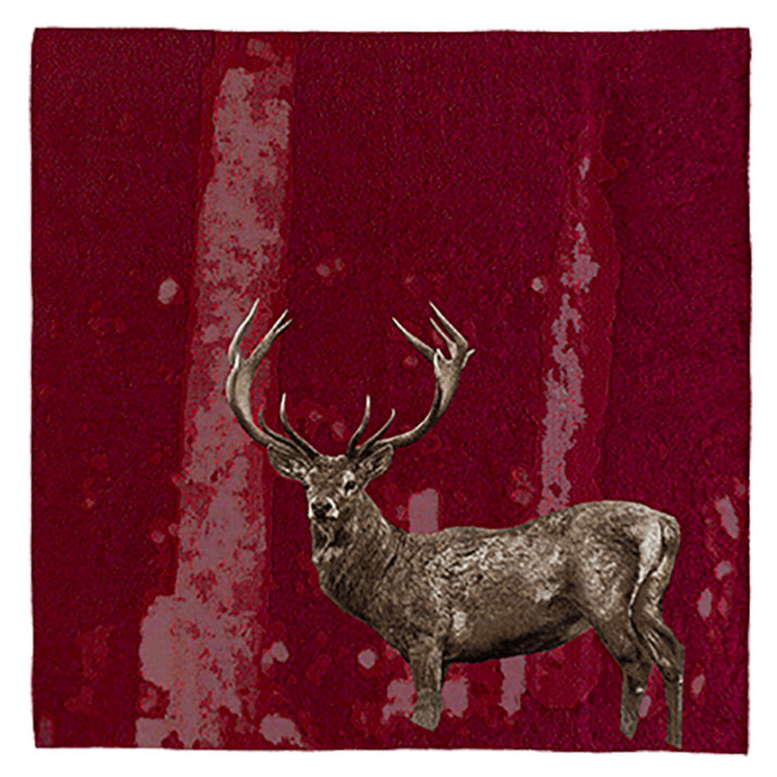 Plaid cerf Bois Dormant rouge - Jules Pansu