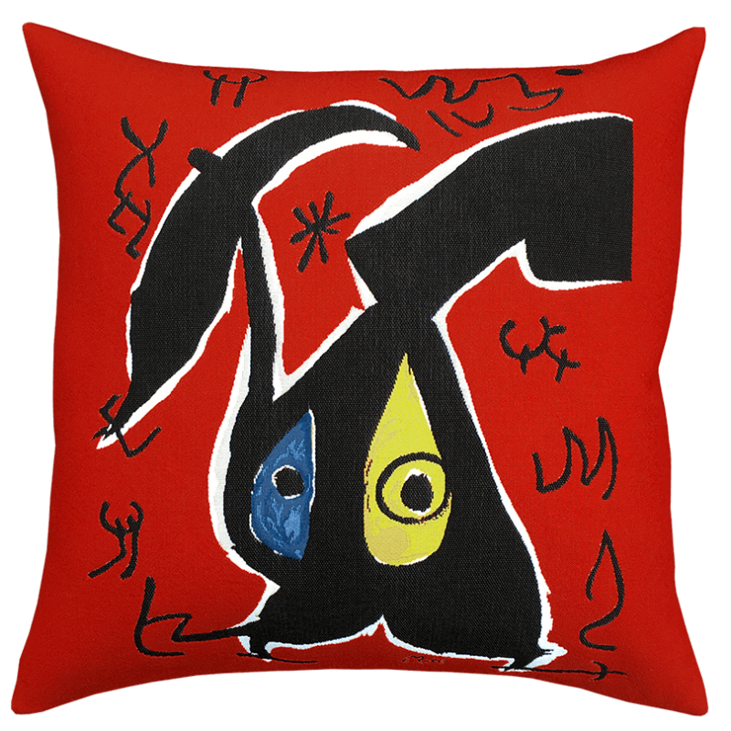 Coussin Femme, oiseaux 1978 Miro - Jules Pansu