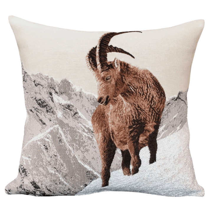 Coussin Orcières blanc, montagne, neige  - Jules Pansu