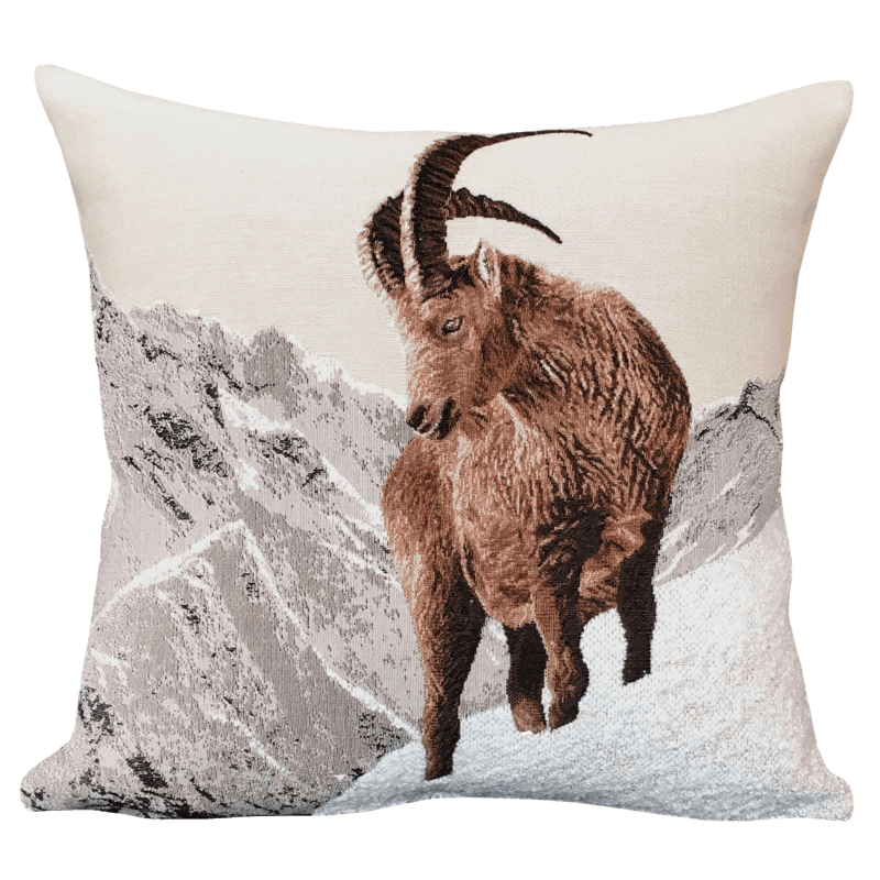 Coussin Orcières blanc, montagne, neige  - Jules Pansu