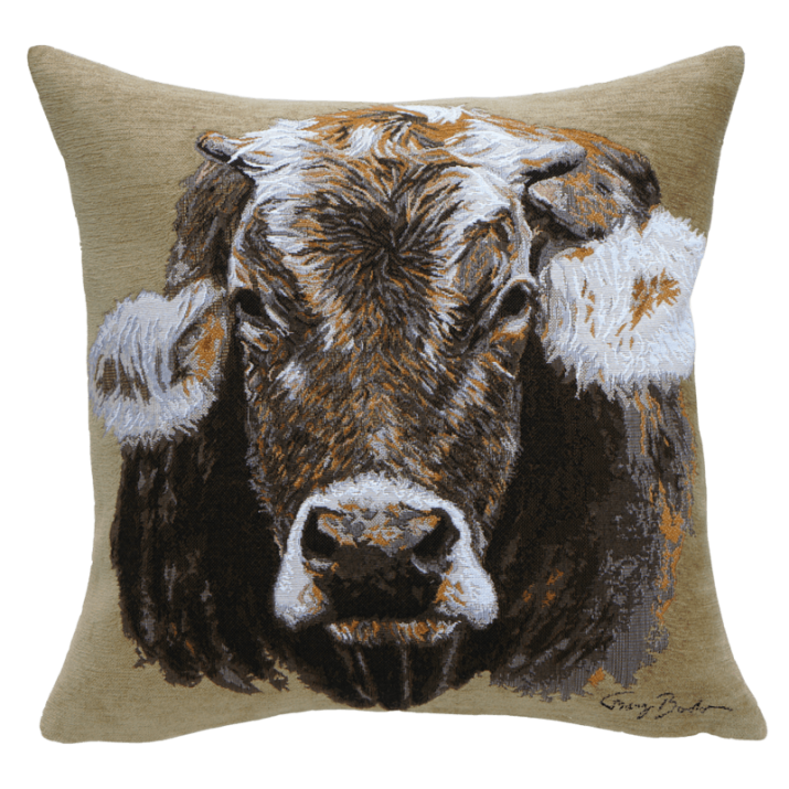 Beige slipper cushion - Jules Pansu - cow - gift idea
