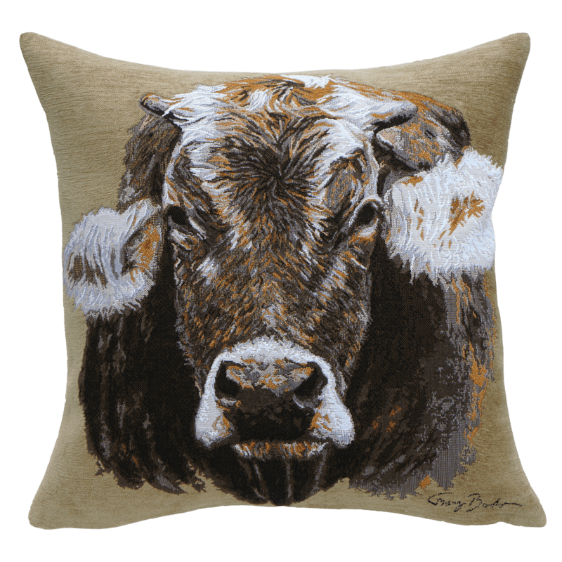 Coussin Pantoufle beige - Jules Pansu - vache - idée cadeau