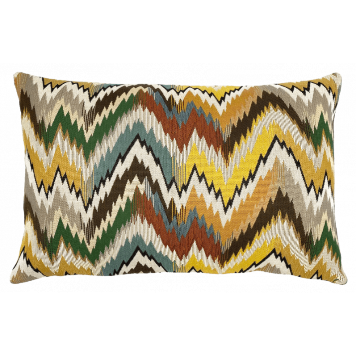 Rectangular Hungarian Stitch cushion, undergrowth colour- Jules Pansu