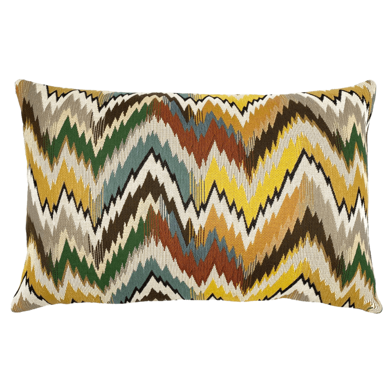 Rectangular Hungarian Stitch cushion, undergrowth colour- Jules Pansu