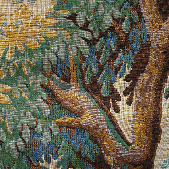 Détail tapisserie Forêt de Clairmarais - Jules Pansu - Verdure Tapisserie jacquard; décoration manoir, chateau