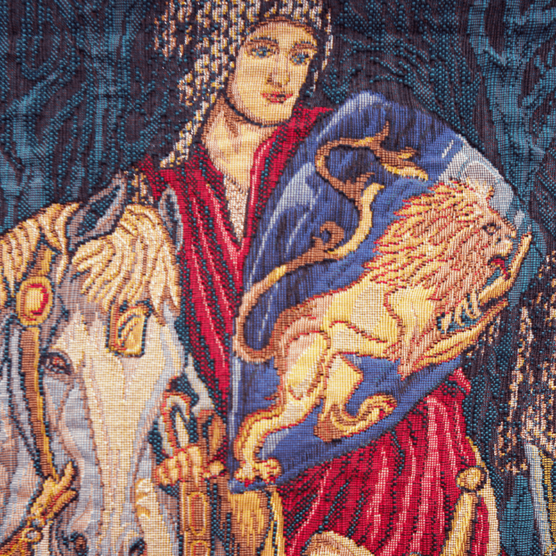 Détail Tapisserie Les Chevaliers - Jules Pansu - ateliers Morris tissage jacquard