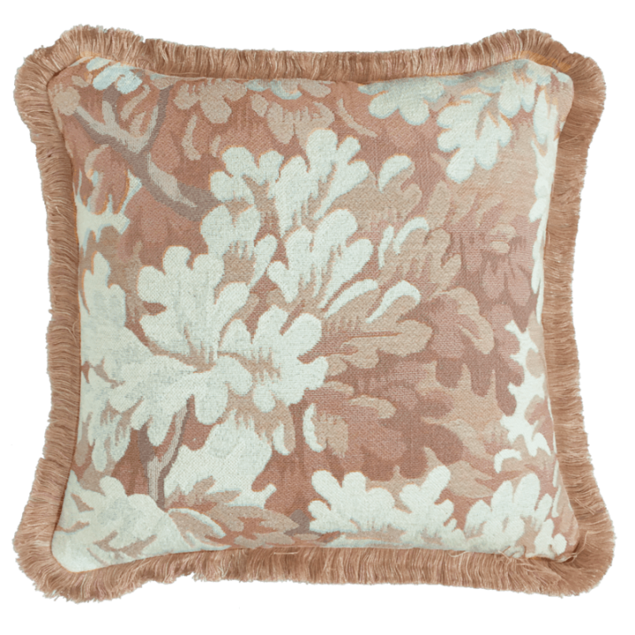 Bergère coral cushion - Jules Pansu - Verdure - Marabout - Jacquard weave