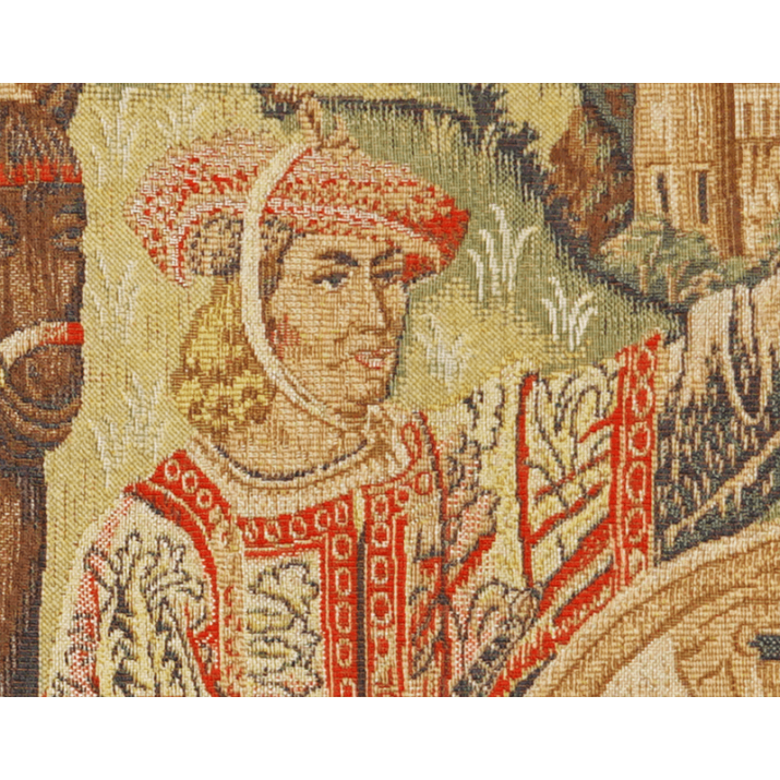 Detail of Départ de chasse tapestry - Jules Pansu