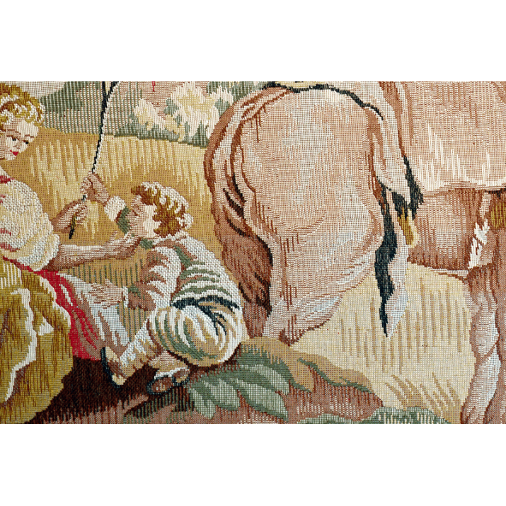 Detail of Tapestry Halte des chasseurs - Jules Pansu