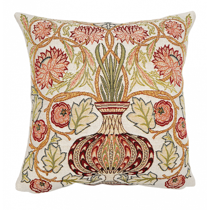 housse de coussin fleurs style provençal d'après william morris par Jules Pansu, spécialiste du jacquard tapisserie