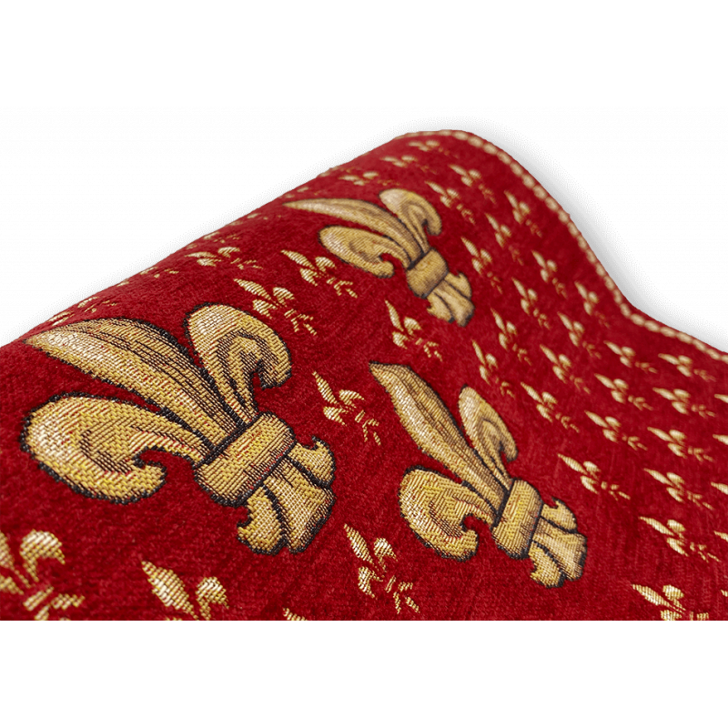 Detail Tapisserie fleurs de lys Trois Lys rouge - Jules Pansu