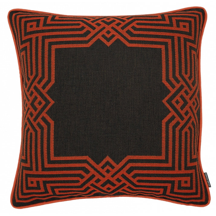Art deco red cushion in jacquard weaving tapestry Jules Pansu - Made in France - 11170