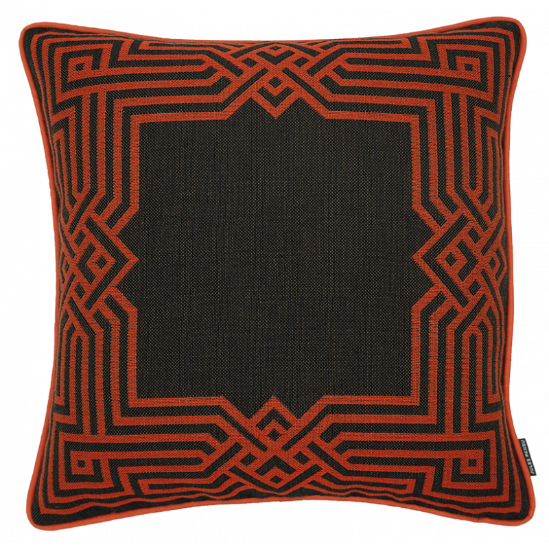 Art deco red cushion in jacquard weaving tapestry Jules Pansu - Made in France - 11170